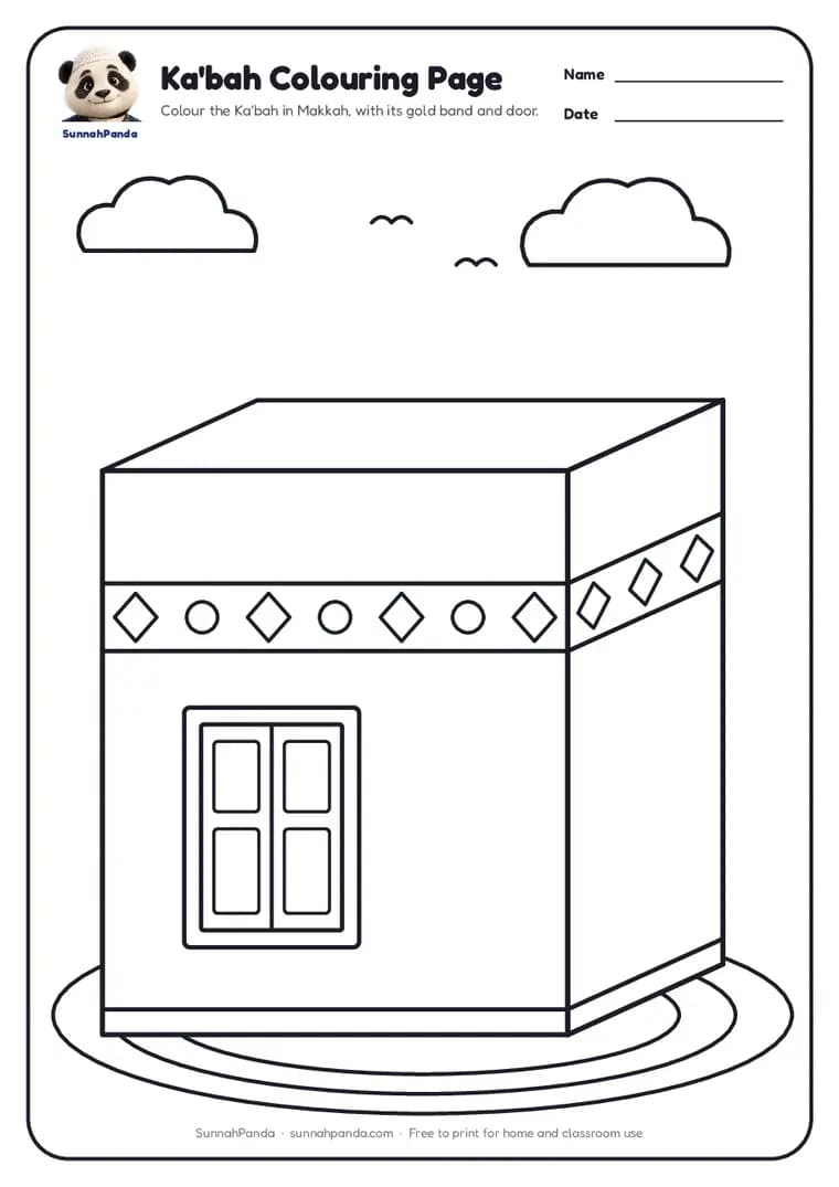 Preview of the Ka'bah Colouring Page